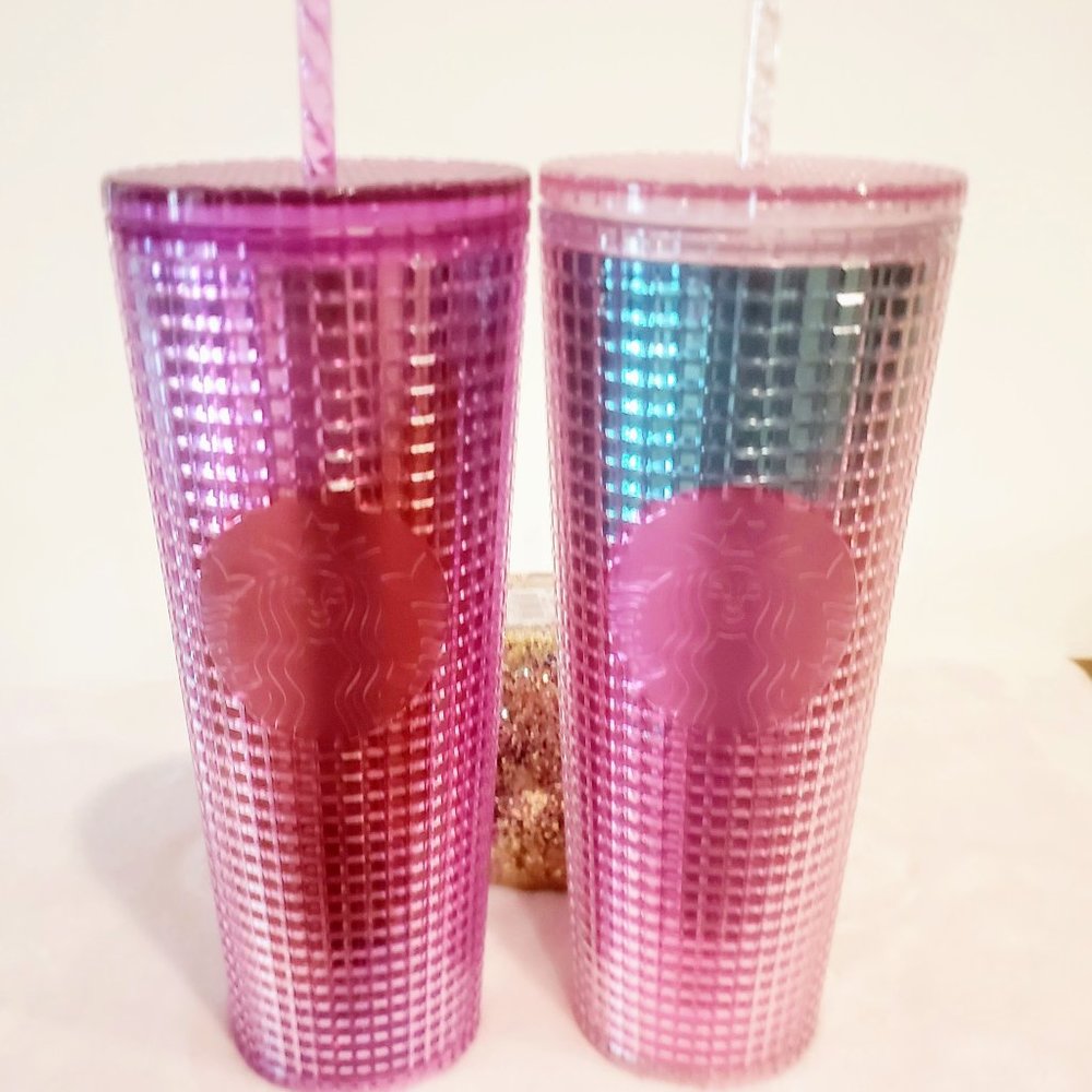 ❗️SOLD❗️Starbucks kaleidoscope Grid Tumblers 2pc